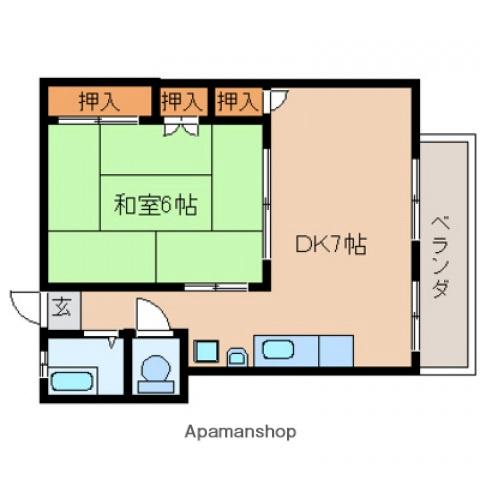 末本ビル(1DK/4階)の間取り写真