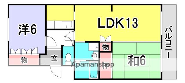K3ハイツ(2LDK/2階)の間取り写真