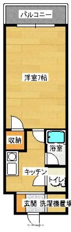 コラールM・S(1K/3階)の間取り写真