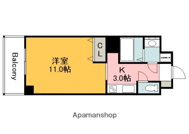 リバーハイツ(1K/2階)の間取り写真