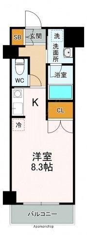 ドルミーレ(ワンルーム/4階)の間取り写真