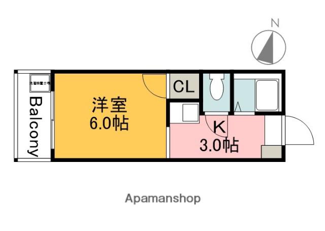 ロイヤルシティ隅の浜(1K/3階)の間取り写真