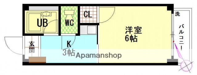 ビレッジ中央(1K/5階)の間取り写真