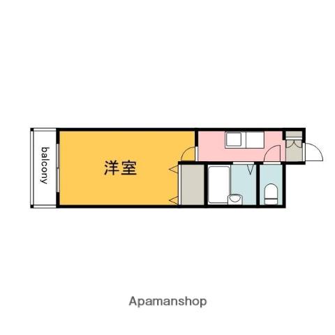 ソシア舟入(1K/3階)の間取り写真