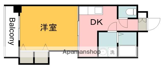 クレセールフルタ(1DK/3階)の間取り写真