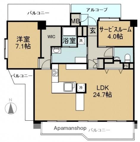 アーバンコート己斐本町(1SLDK/13階)の間取り写真