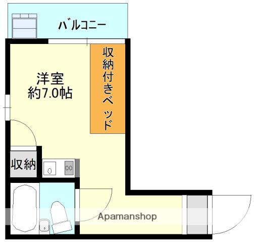 クリスタルレジデンス舟入(ワンルーム/4階)の間取り写真
