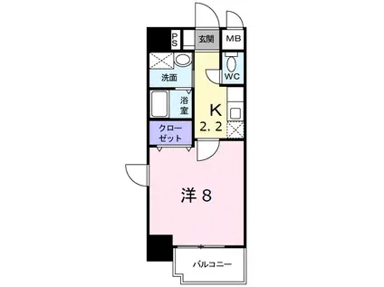 アイ フィオーレ東原(1K/9階)の間取り写真