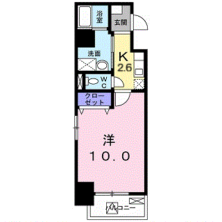 ワンダフルパレス・NI(1K/6階)の間取り写真