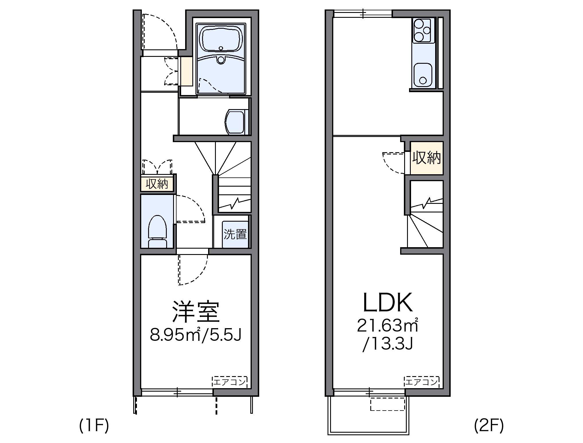 レオネクストクレール住吉Ⅱ(1LDK/1階)の間取り写真