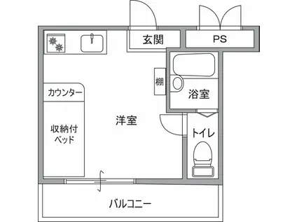 ネットビル4(ワンルーム/2階)の間取り写真