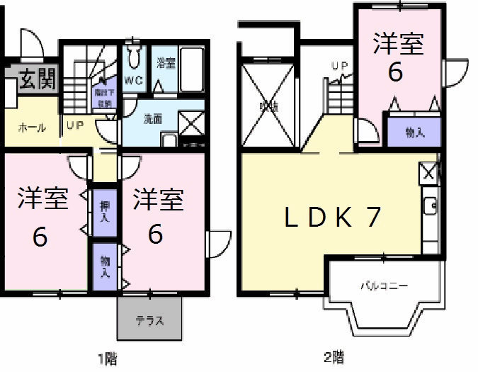 ニュークレストールTⅢ(3LDK/1階)の間取り写真