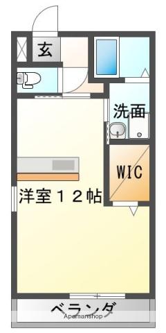 ウィステリア祇園(ワンルーム/2階)の間取り写真