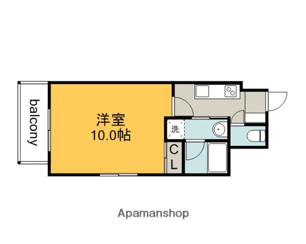 プランドール五日市(1K/3階)の間取り写真
