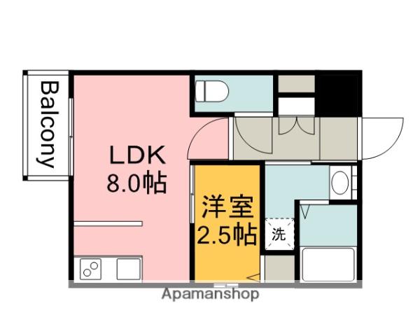 月光南観音 参番館(1LDK/2階)の間取り写真