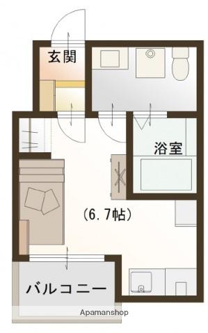 PREGO城内(ワンルーム/3階)の間取り写真