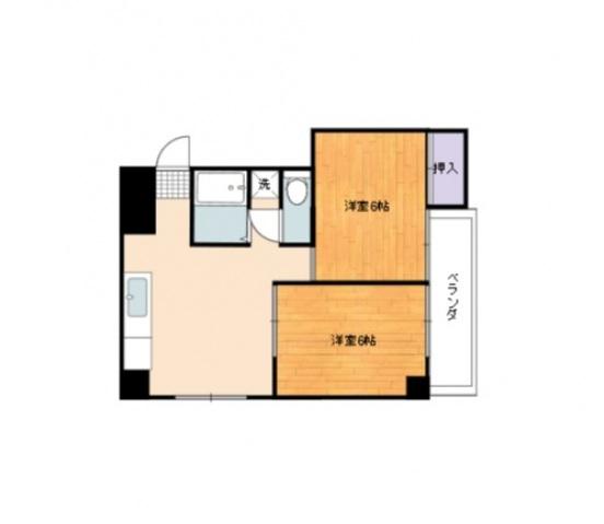 和田ビル(2DK/3階)の間取り写真