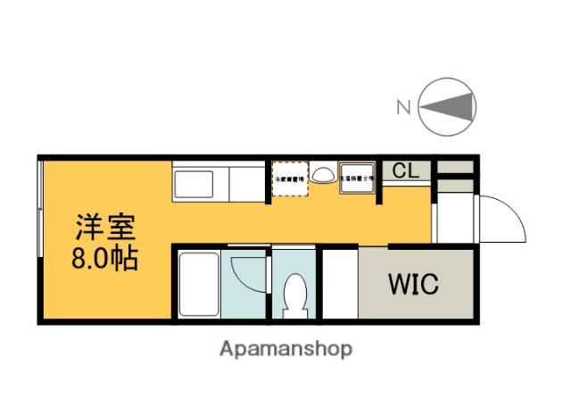 フェリシア地御前(ワンルーム/1階)の間取り写真