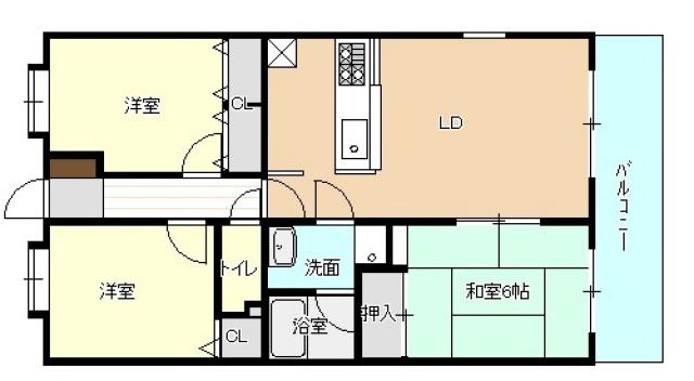 第2マエダビル(3LDK/2階)の間取り写真