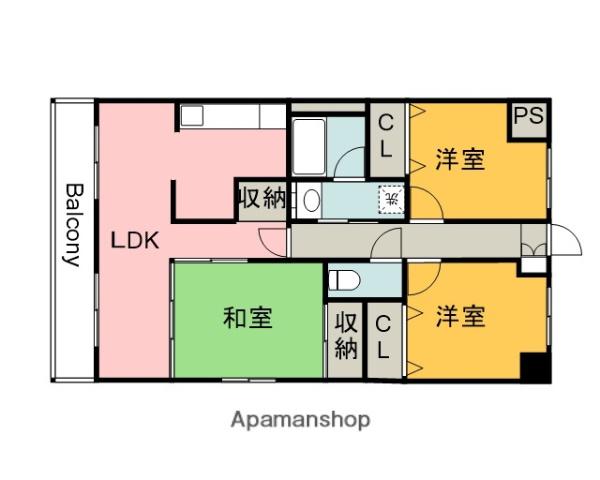 メープルヒル高林(3LDK/2階)の間取り写真