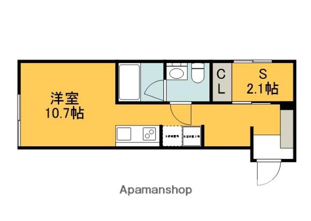 ポルトボヌール五日市参番館(ワンルーム/1階)の間取り写真