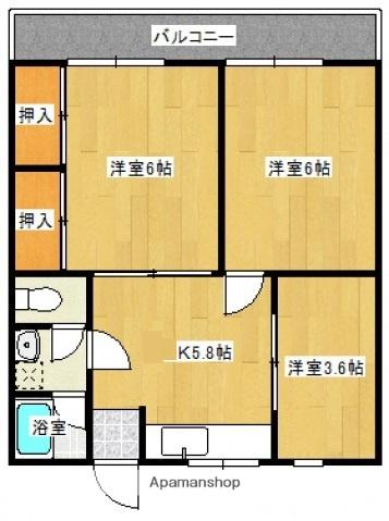 葵アパート(3K/1階)の間取り写真