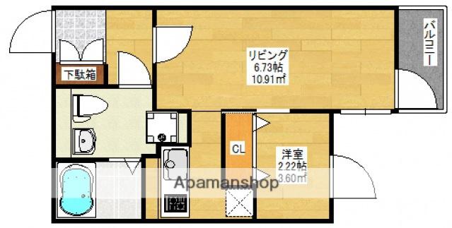 ヴィラ博丈庚午北(1DK/1階)の間取り写真