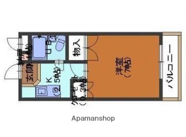 住岡荘(1K/2階)の間取り写真