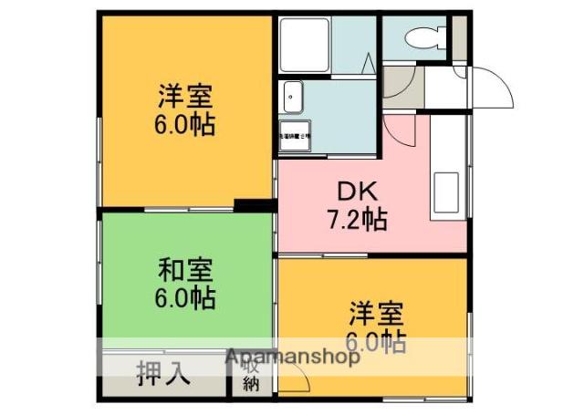 HUMMINGみのり(3DK/2階)の間取り写真