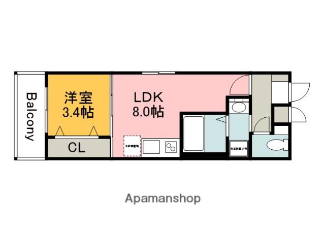 MOVE楽々園ウエスト(1LDK/3階)の間取り写真