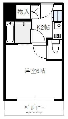 WHITE楽々園(1K/3階)の間取り写真