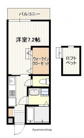 宝樹アダム(1K/2階)の間取り写真