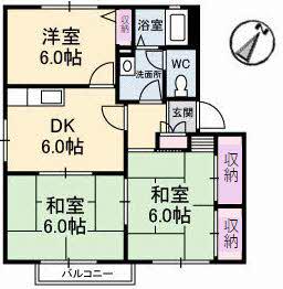 ディアス藤井(3DK/1階)の間取り写真