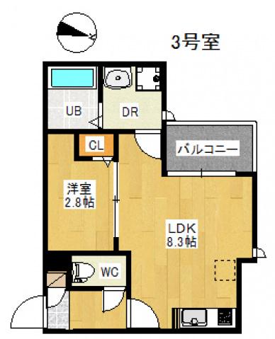 REGALESTーS LARCⅤ(1LDK/3階)の間取り写真
