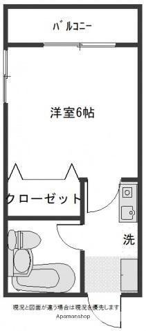 Kハウス(1K/2階)の間取り写真