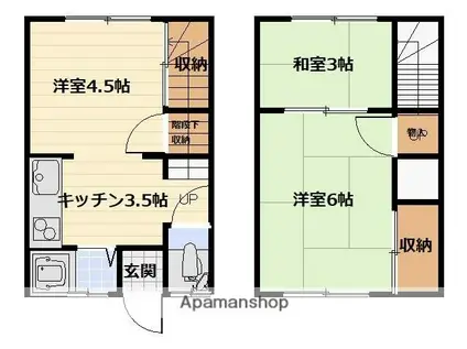 第2古谷荘(2DK/1階)の間取り写真