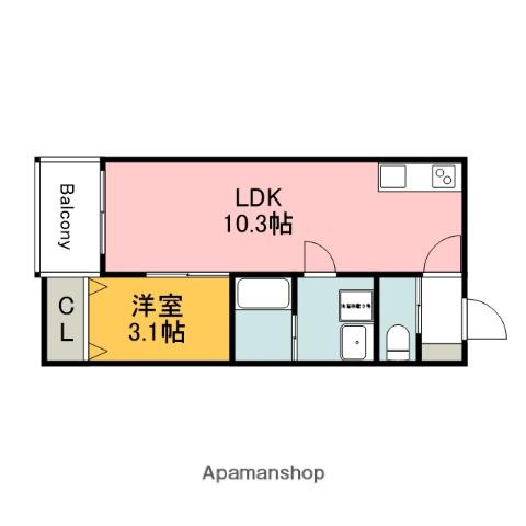 COCOAS廿日市駅前(1LDK/1階)の間取り写真
