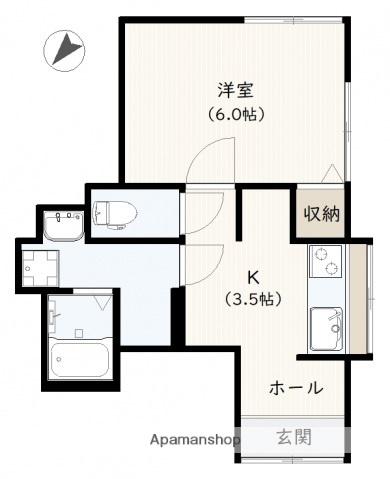 ウォーターセブン(1K/1階)の間取り写真