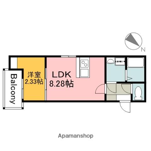 シンビ高須駅前Ⅱ(1LDK/3階)の間取り写真