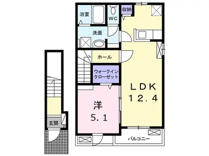 ライスガーデン Ⅰ(1LDK/2階)の間取り写真