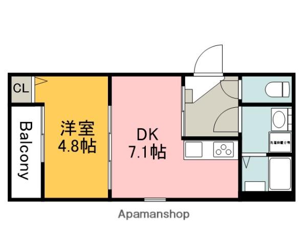フォレスト草津南(1DK/1階)の間取り写真