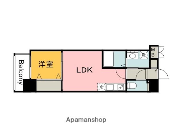 S-RESIDENCE天満町 BARK(1LDK/9階)の間取り写真
