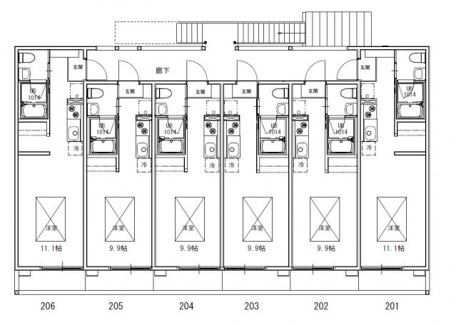 ヴィラリヴィエールⅢ(ワンルーム/2階)の間取り写真