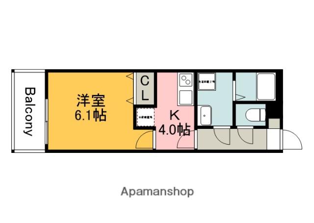 アドバンス中広町(1K/2階)の間取り写真