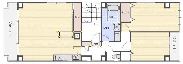 弓立ビル(2LDK/2階)の間取り写真