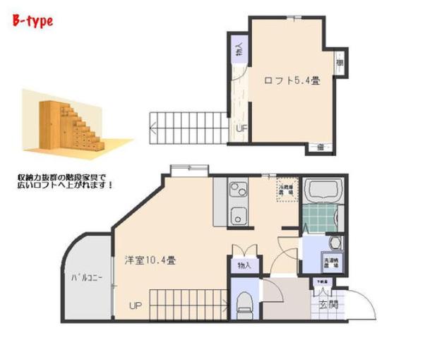 フルール観音(ワンルーム/5階)の間取り写真