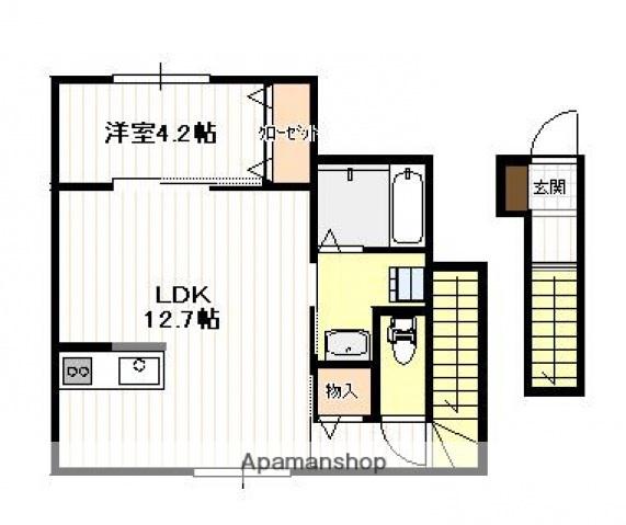 ダグラス・パレット上の浜(1LDK/2階)の間取り写真