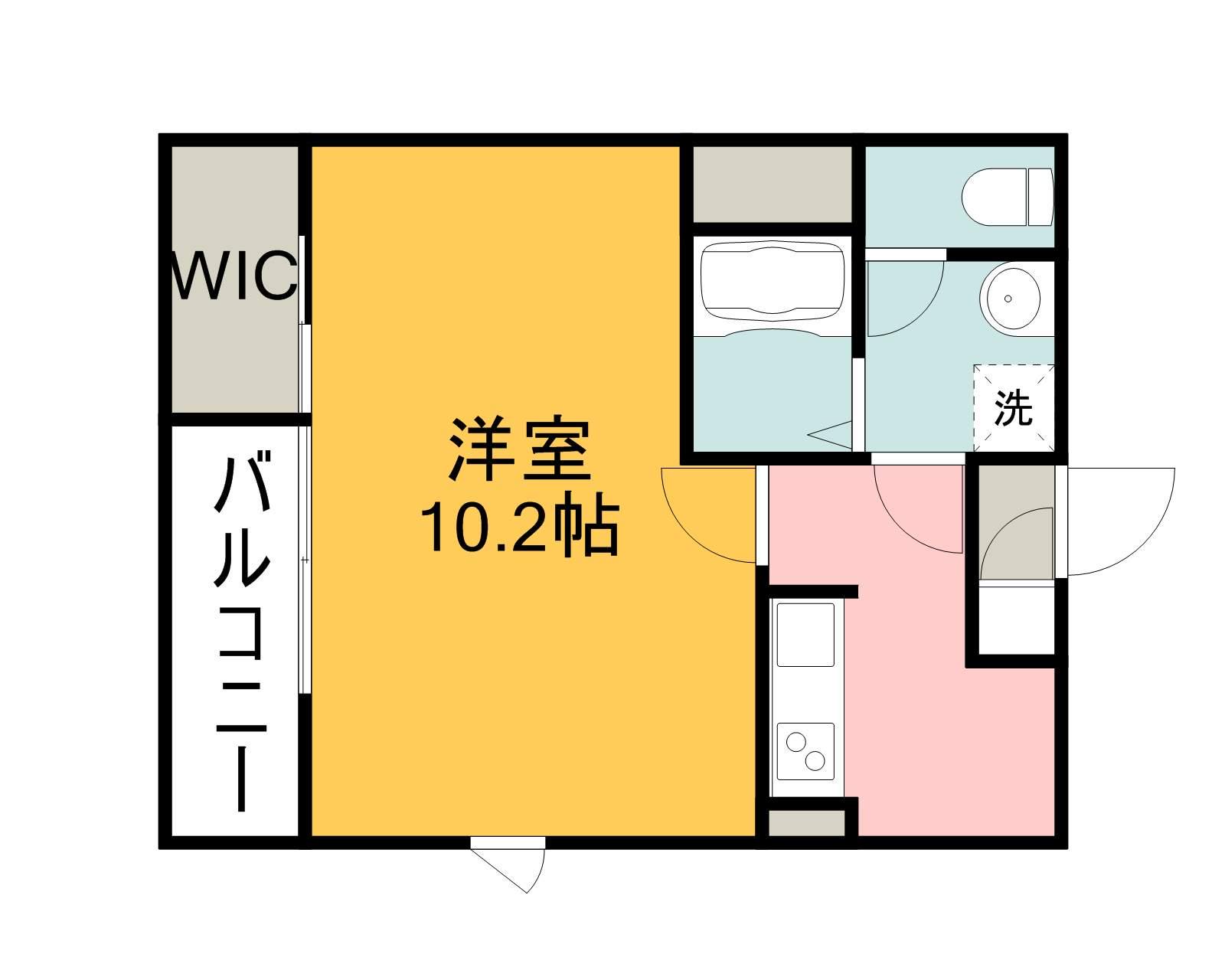 レオネクストSⅠ(1K/2階)の間取り写真