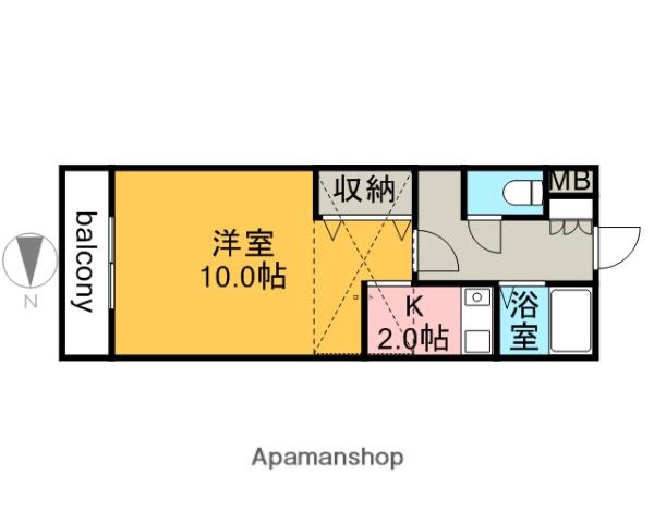 コンフォル井口(1K/2階)の間取り写真