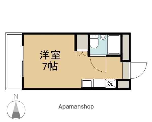 コスミック(ワンルーム/4階)の間取り写真